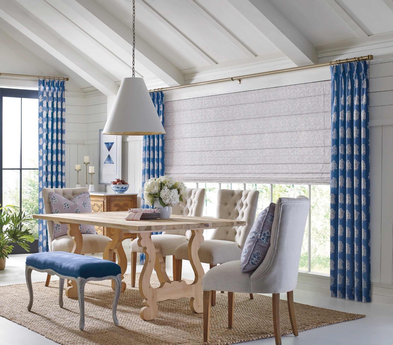 Hunter Douglas Design Studio™ Custom Drapes in open windows near Mount Pleasant, South Carolina (SC)